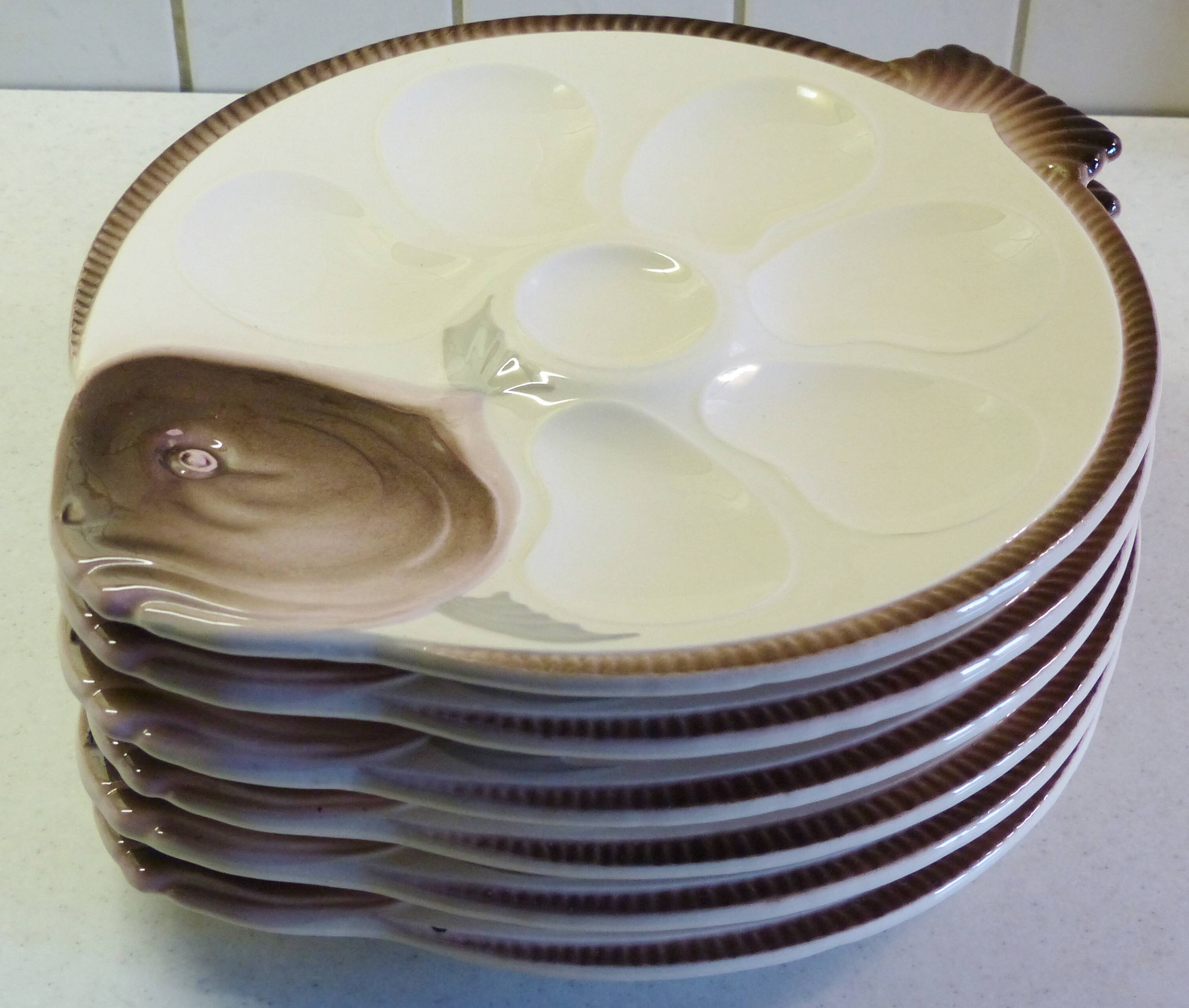 6 London oyster plates, Copenhagen model