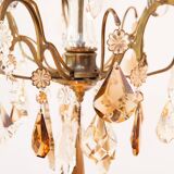 Lustre suédois 5 bras en laiton patiné moitié 20ème