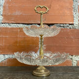 Cake Stand Antique Crystal + Gilded Bronze Trays #