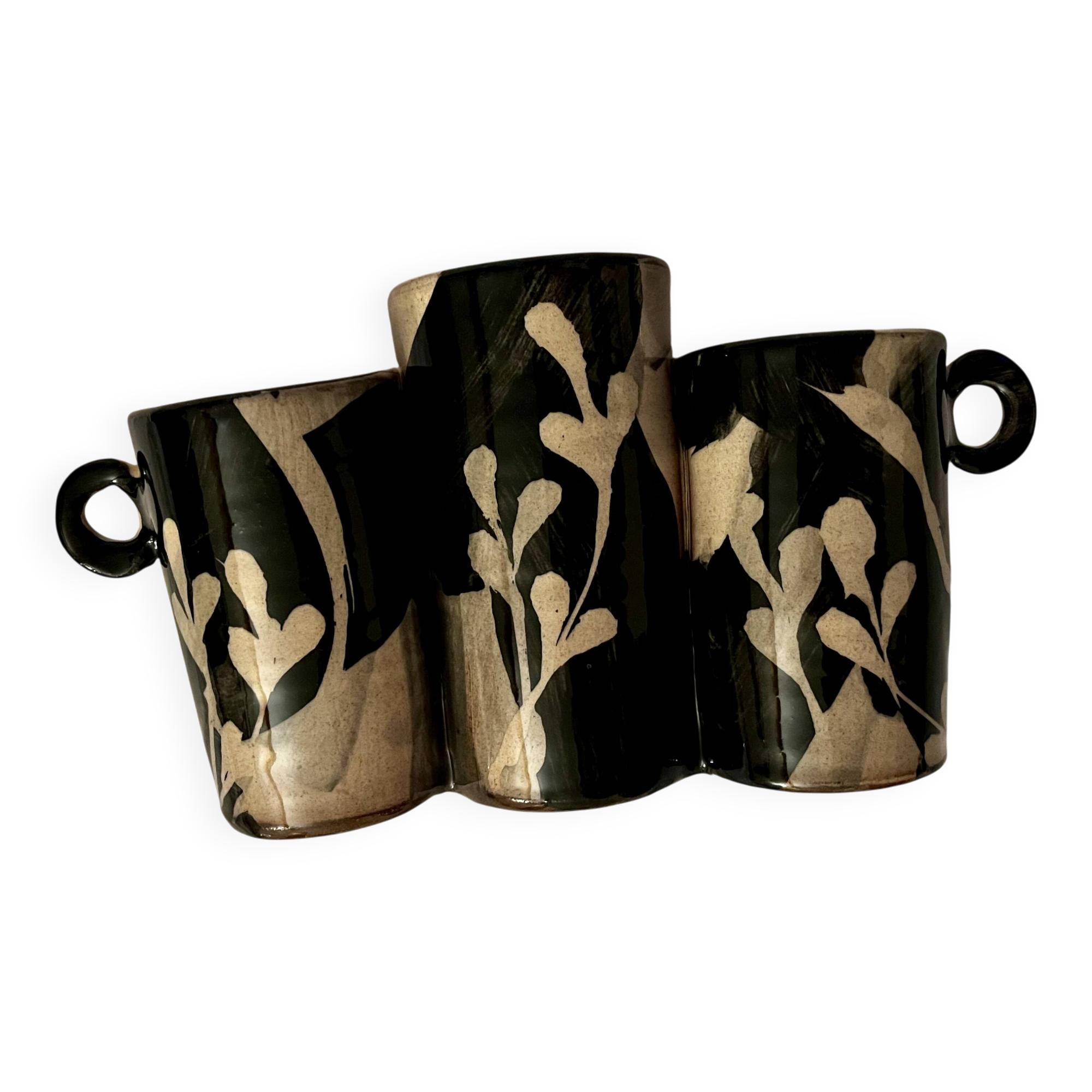 Small triple ceramic vase