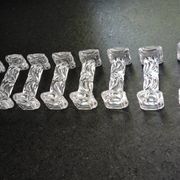 8 cutlery holders made of cut glass