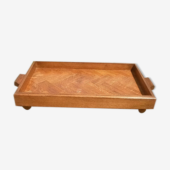 Solid wood service tray, vintage