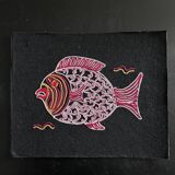 Multicolor embroidered fish
