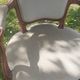 Pair of Rocaille style armchairs in green fabric and walnut, 19th century