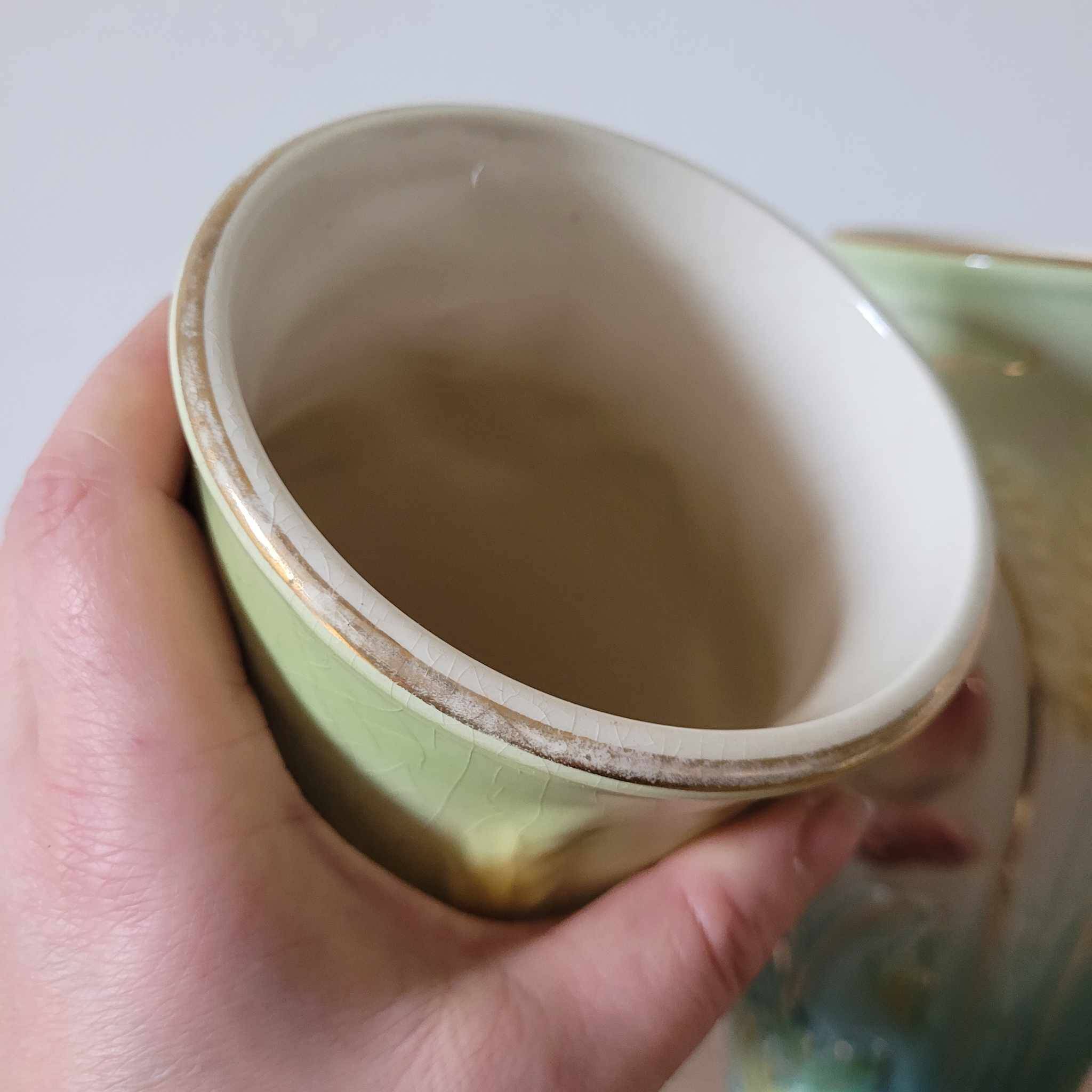 2 vases + Art Nouveau planter signed Gustave de Bruyn