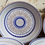 Five vintage MBFA PORNIC ceramic soup plates Daphné service