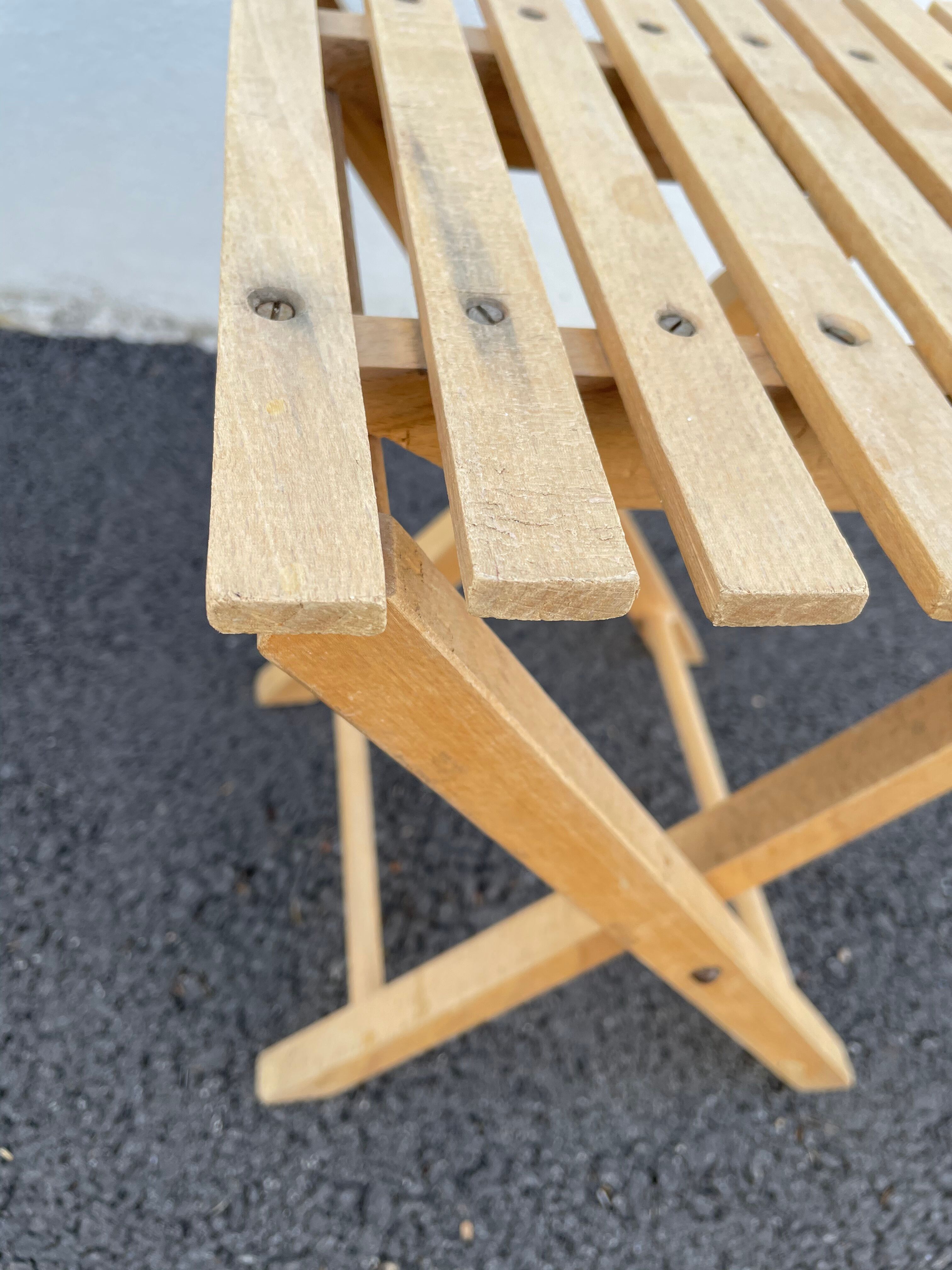 Vintage wooden folding stool