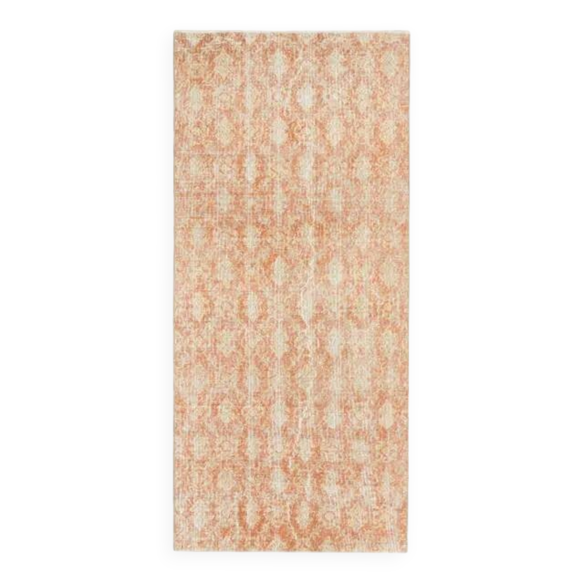 1970s vintage Turkish hand-knotted wool cotton orange runner rug 92x205