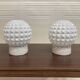 Pair of opaline and porcelain wall lights "scandinavian design" 1950.