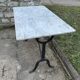 Old bistro table by Berc in Paris. Wrought iron, marble top.