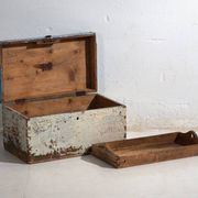 Small antique painted pine chest – Poland, around 1930