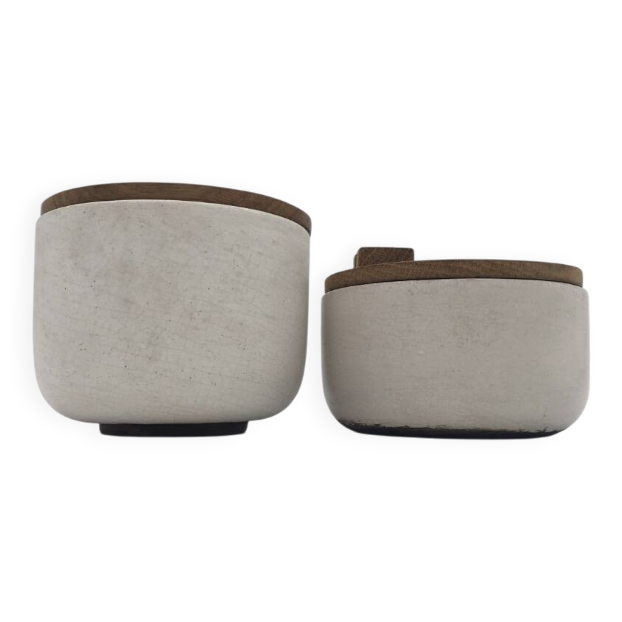 KERAMOS Sèvres - Two covered ceramic pots 1950s