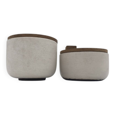 KERAMOS Sèvres - Deux pots couverts céramique Années 1950