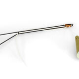 Adjustable "string" type wall light with green original shade.