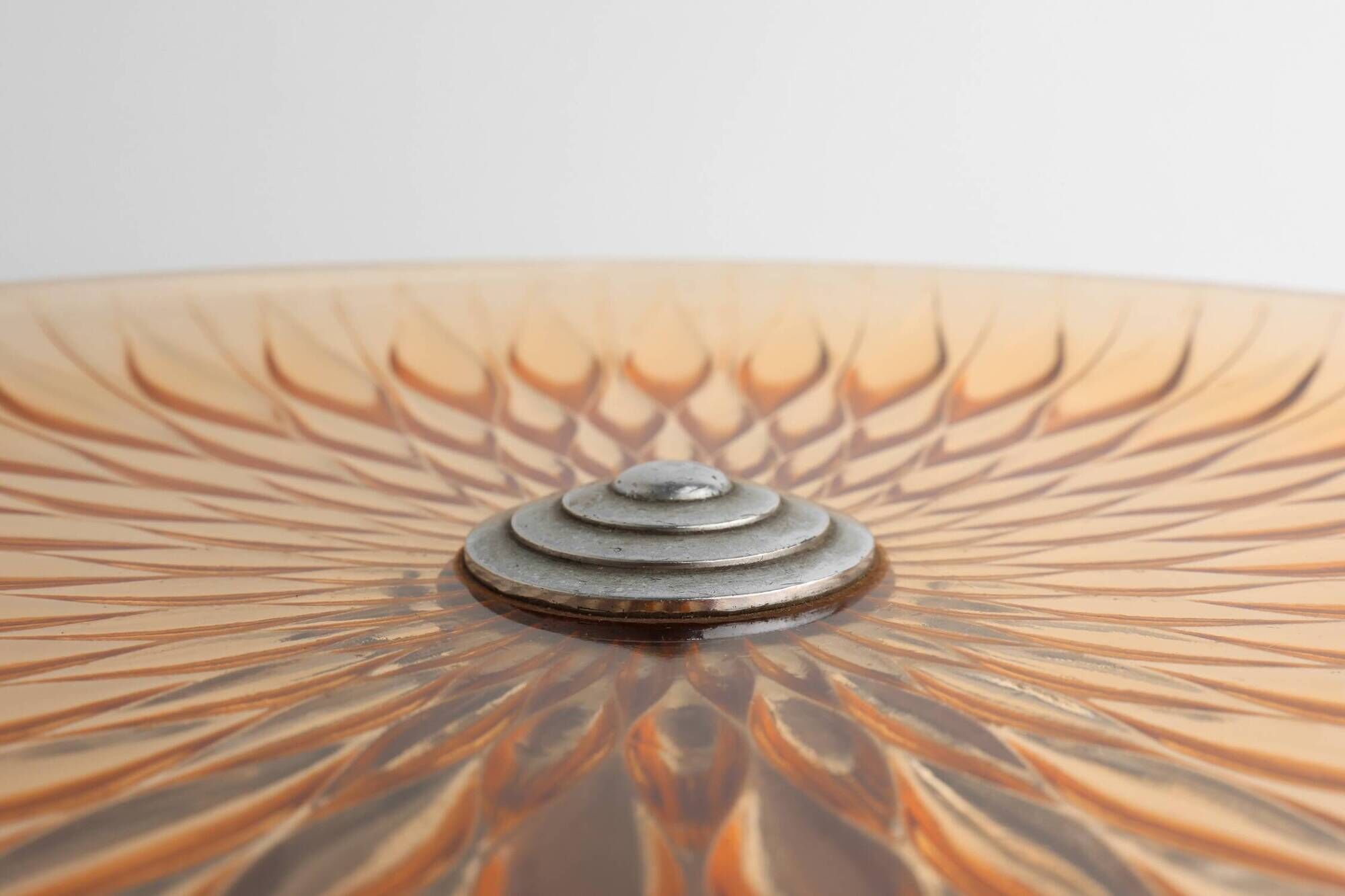 Art Deco Glass and Metal Fruit Bowl, France, circa 1940