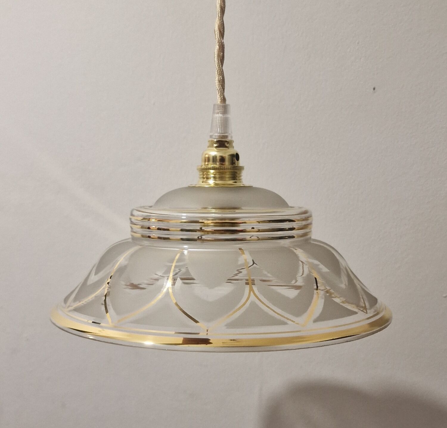 Art deco glassware sliding or pendant lamp