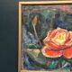 Original Swedish Oil on Canvas – “Yellow Rose” by B. Högsk – Signed – Vintage & Framed – 33 × 33 cm (13" × 13")