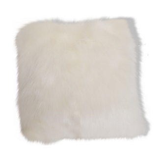 Coussin moumoute et fleurs