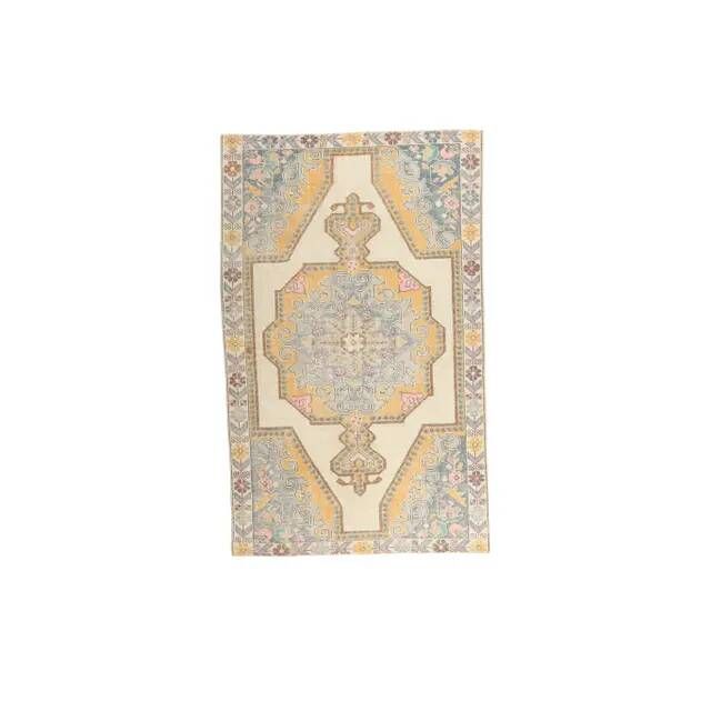 1970s Vintage Turkish Hand-Knotted Area Rug 134x221