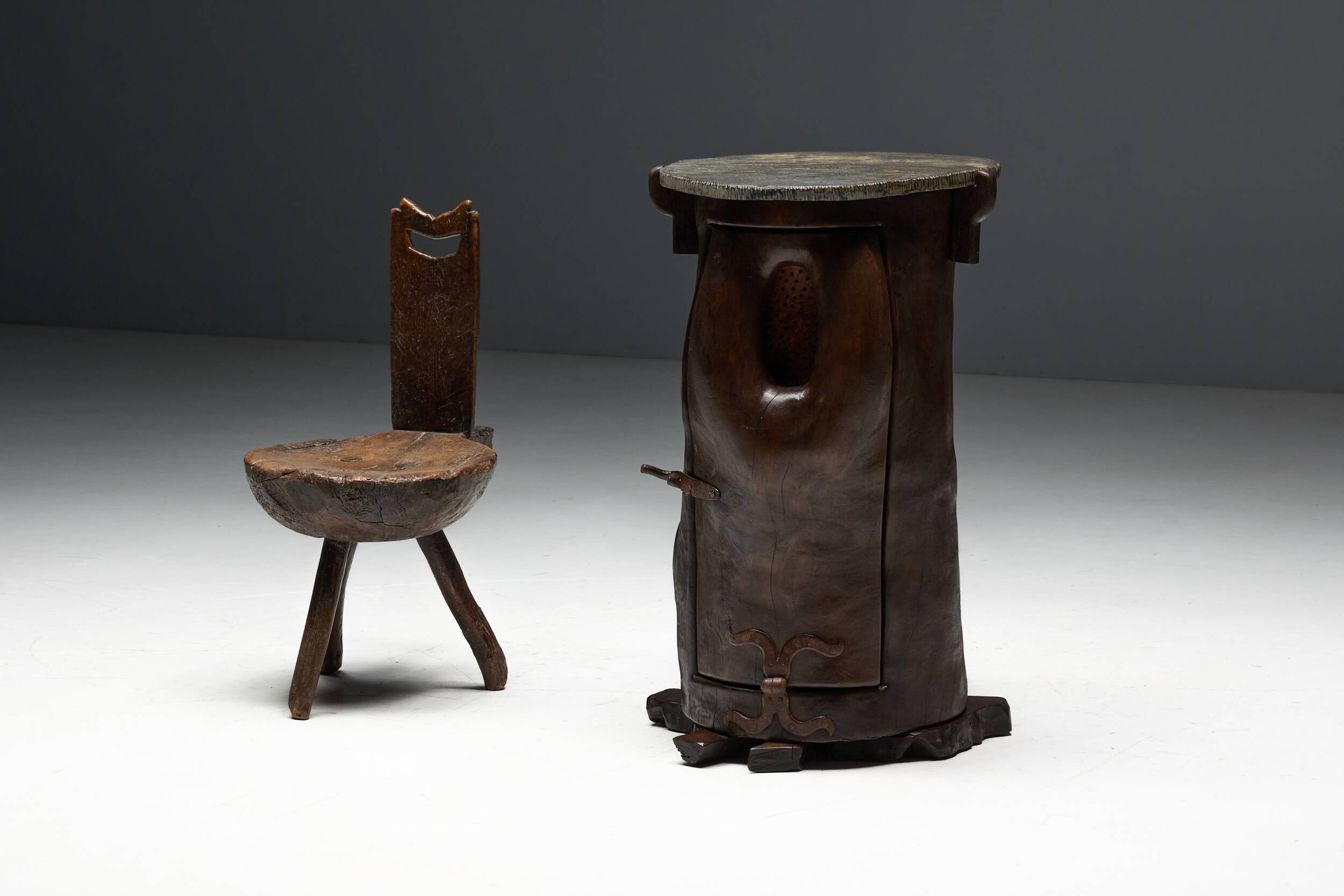 Vernacular rustic side table, France, 19th century