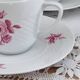 Coffee set 16 pieces porcelain bavaria white décor pink roses