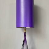 Large Purple Crystal Table Lamp, Signed by Vannes Le Chatel, France