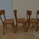 6 vintage Baumann wooden bistro chairs in their patina