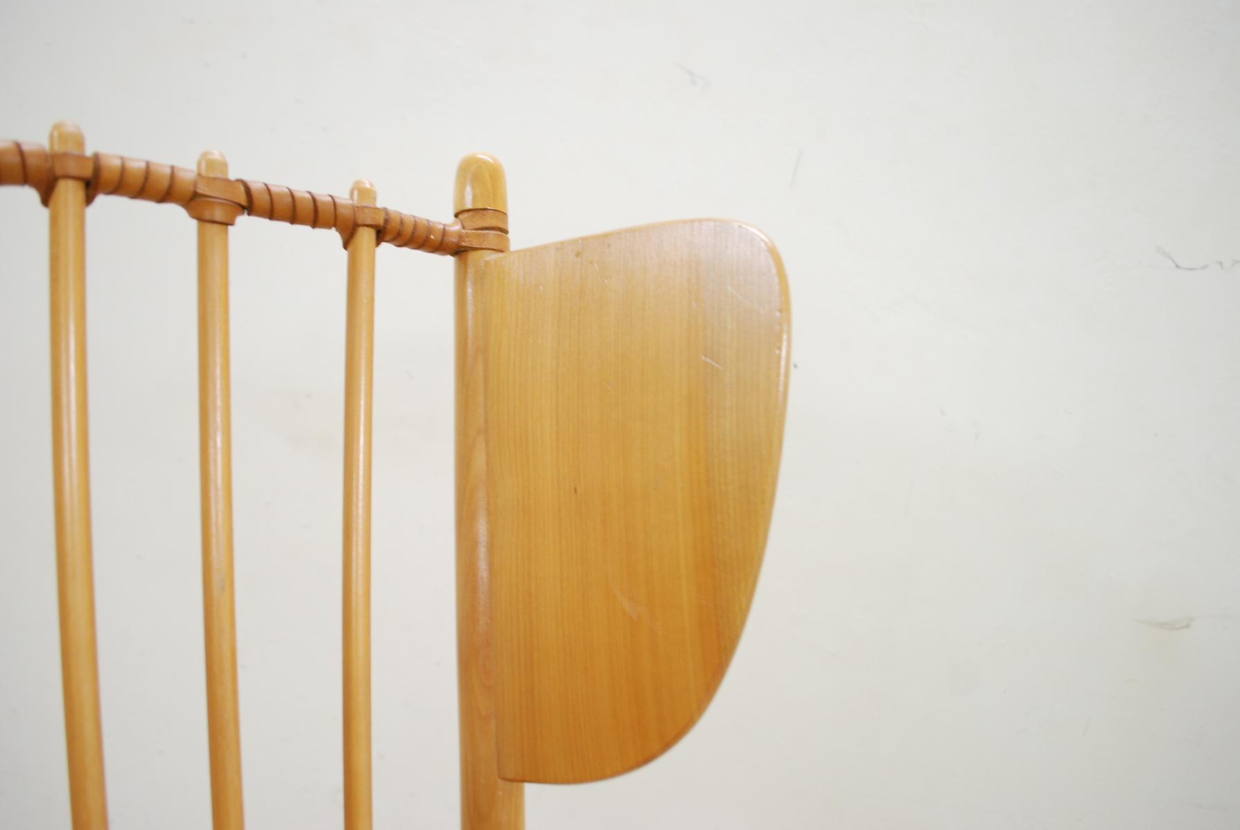 Rocking chair Wingback  par Albert Haberer pour Hermann Fleiner