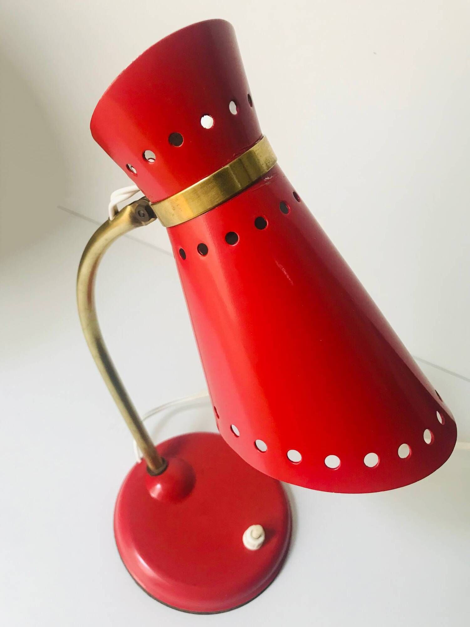 Lampe de Bureau Vintage • Diabolo • René Mathieu • Lunel • 1950