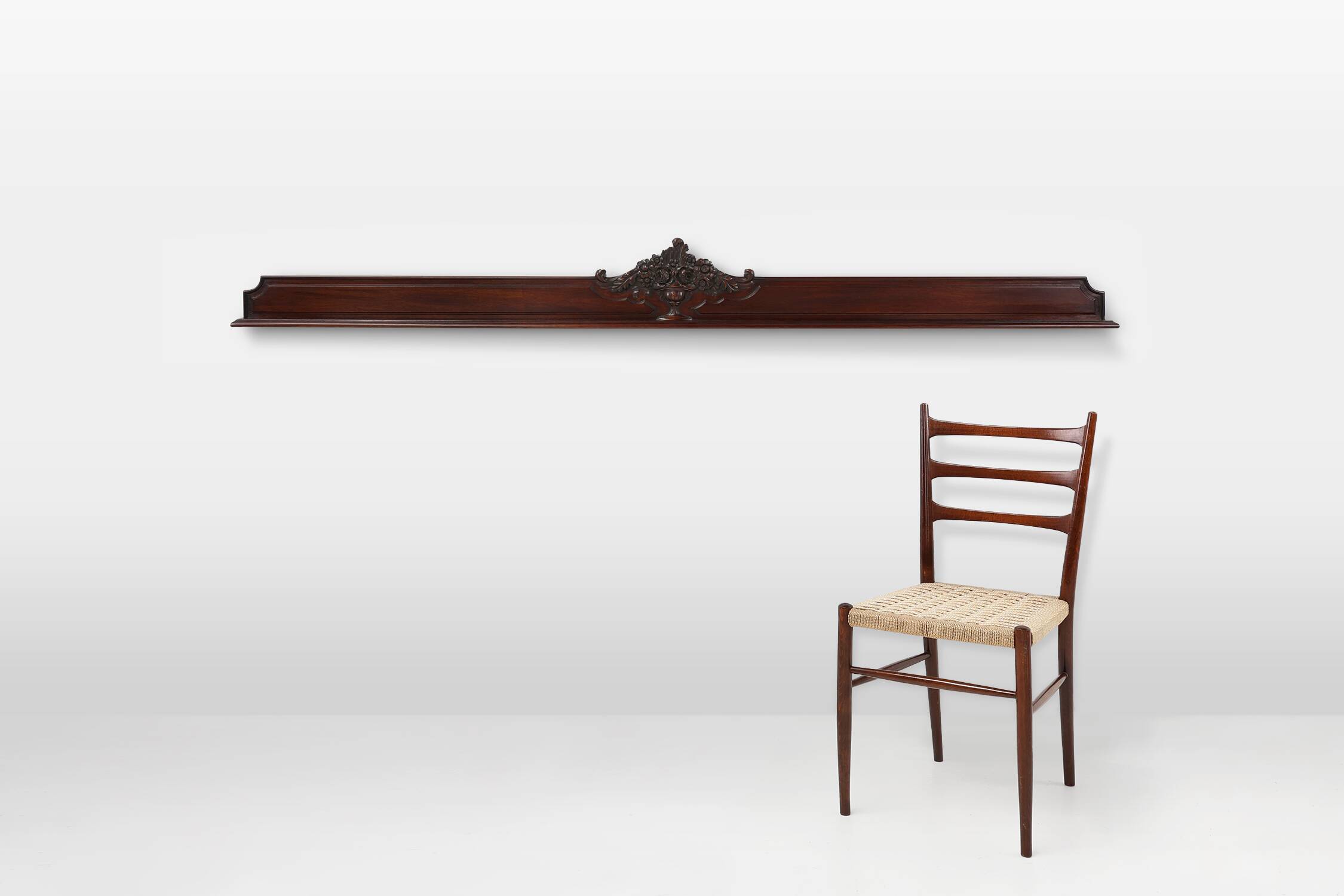 Antique sculpted oak frieze or wall ornament, France ca. 1900