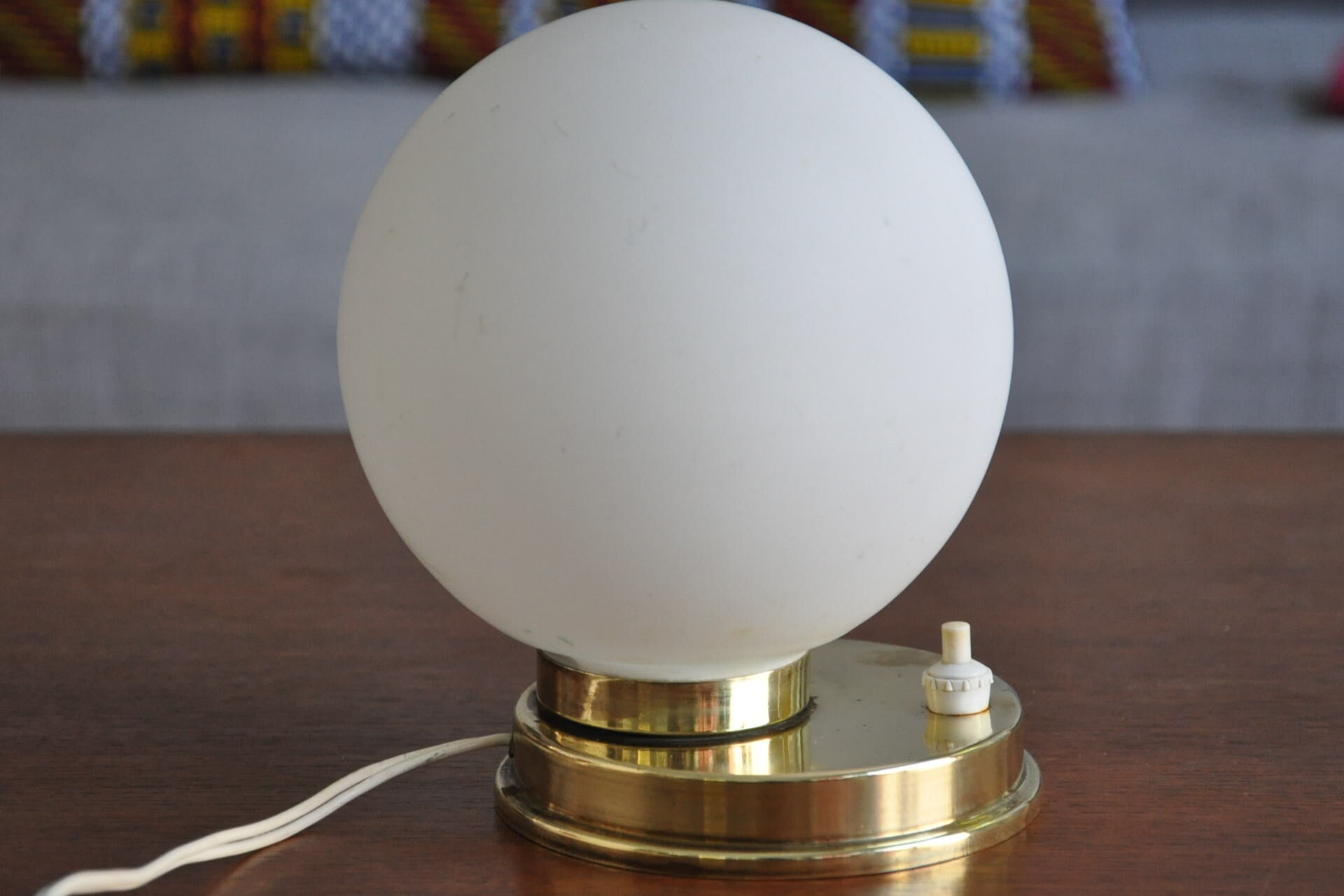 Brass lamp 50s opaline