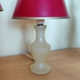 Beige marbled stone lamp - small alabaster lamp