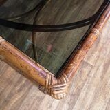 Bamboo table and smoked glass by Dal Vera