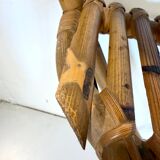 Bamboo and Formica Demilune Console Table with a Lower Shelf, Italy