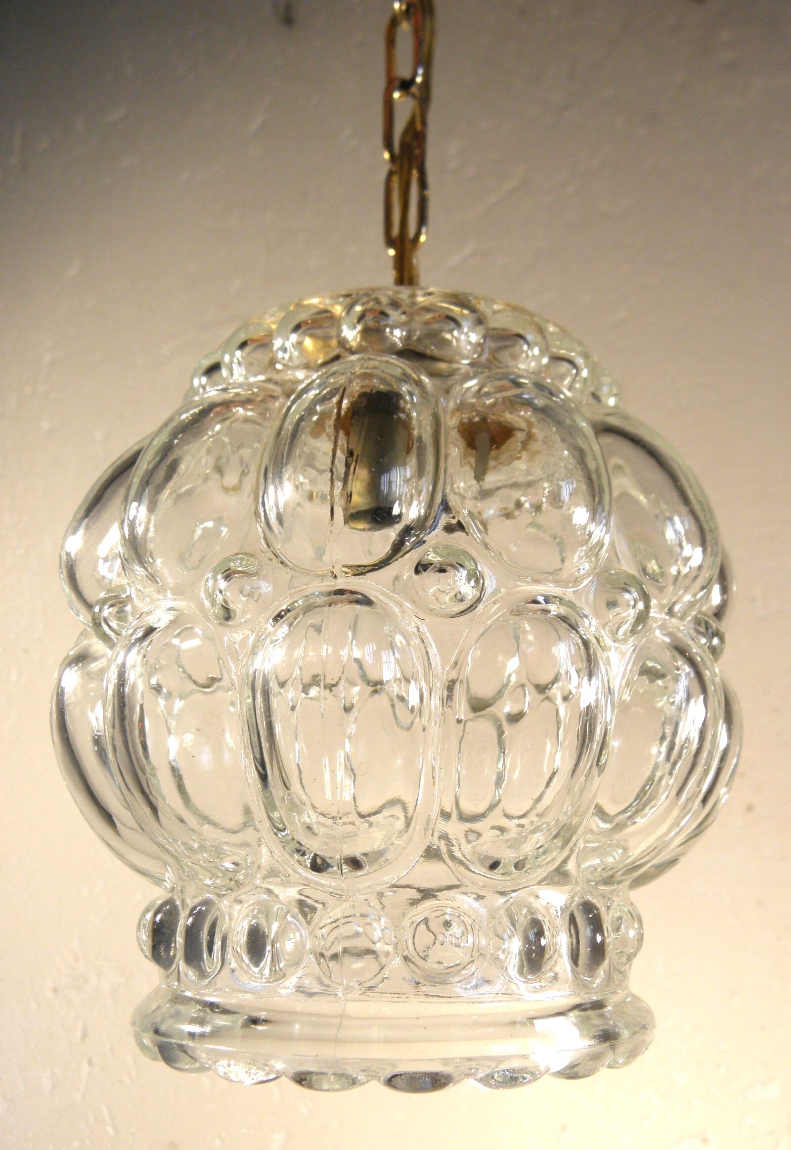 Moulded glass pendant lamp 1970