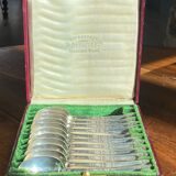 12 mocha spoons , solid silver, Émile Puiforcat
