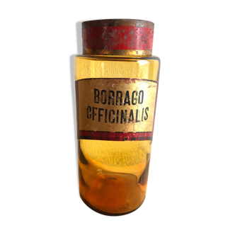 Old pharmacy bottle "Borrago Officinalis" brown glass