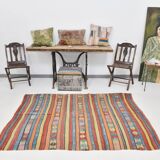 4x7 Handmade Wool Turkish Vintage Kilim Rug, 136x201Cm SK 32979