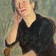 Huile sur bois, portrait de femme