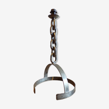 Brutalist wrought iron chain lamp base