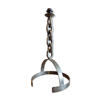 Brutalist wrought iron chain lamp base