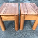 Pair of vintage elm bedsides