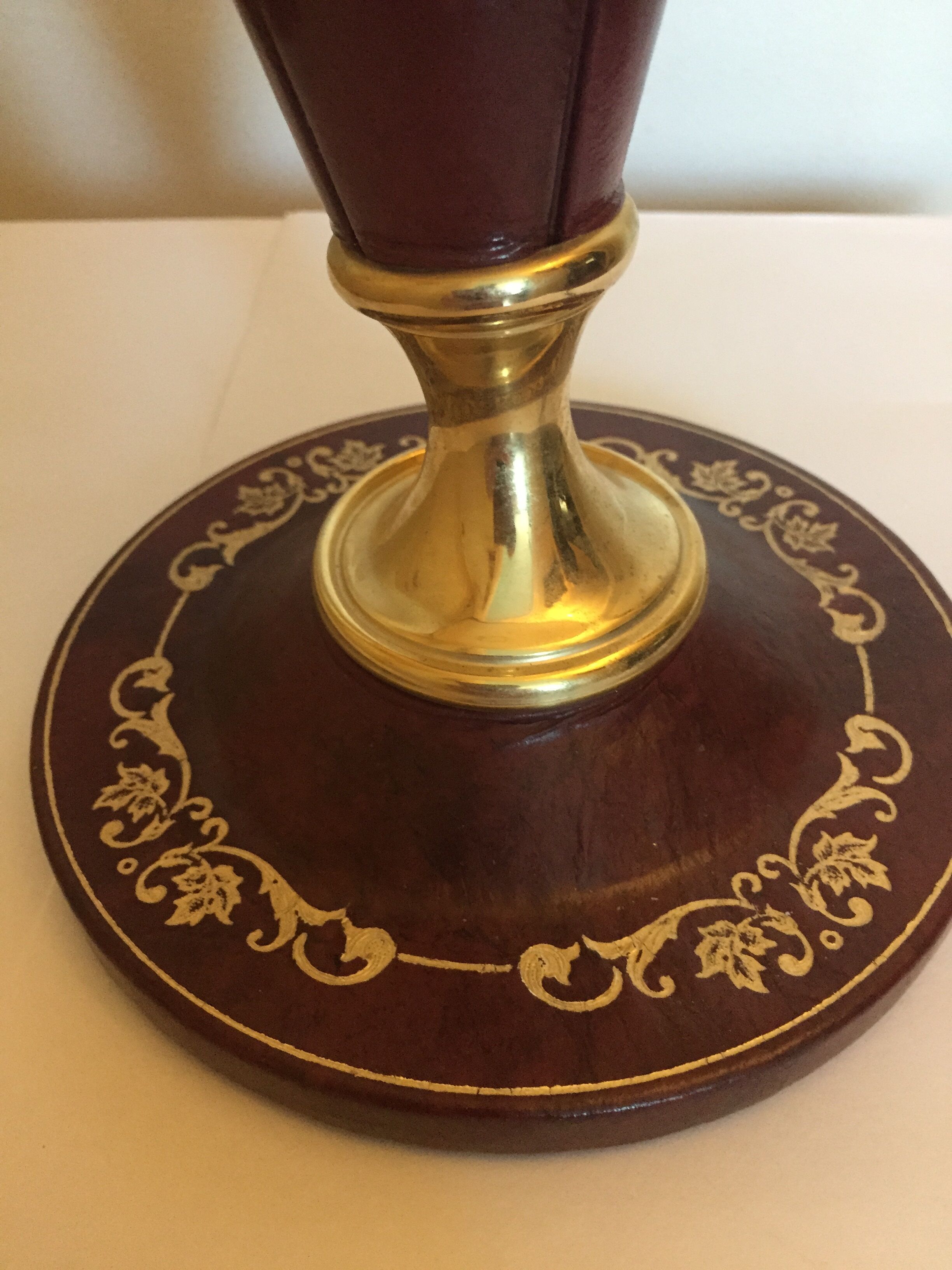 Leather-wrapped foot office or lounge lamp