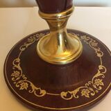 Leather-wrapped foot office or lounge lamp