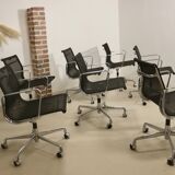 Set of 8 Charles and Ray Eames armchairs by Vitra model EA 117
