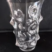 Crystal vase with a peak decoration from the 1960s-1970s.