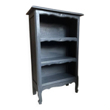 Antique mini oak bookcase – small 19th-century library with slate patina, a lovely rarity.