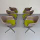Lot of 6 plastic armchair chairs design Eames VITRA La fonda gray base
