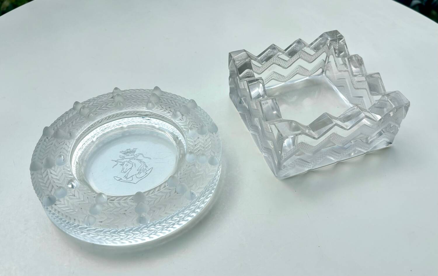 Lalique two ashtrays