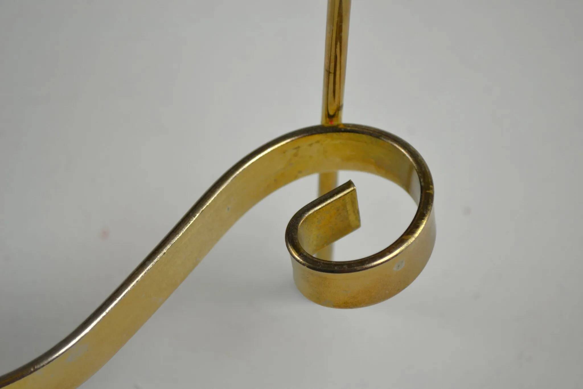 Set of Brass “Swirl” and “Spiral” Candle Holders by Gunnar Ander for Ystad-Metall, Sweden, 1960s